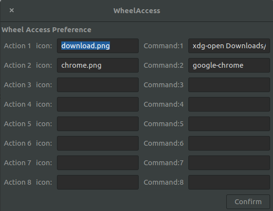 Wheel access config